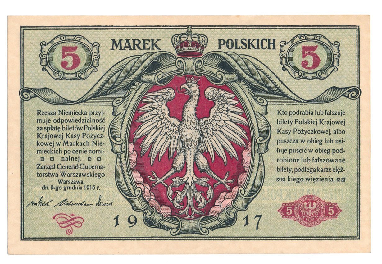 5 marek polskich 1916 Generał "biletów" seria A